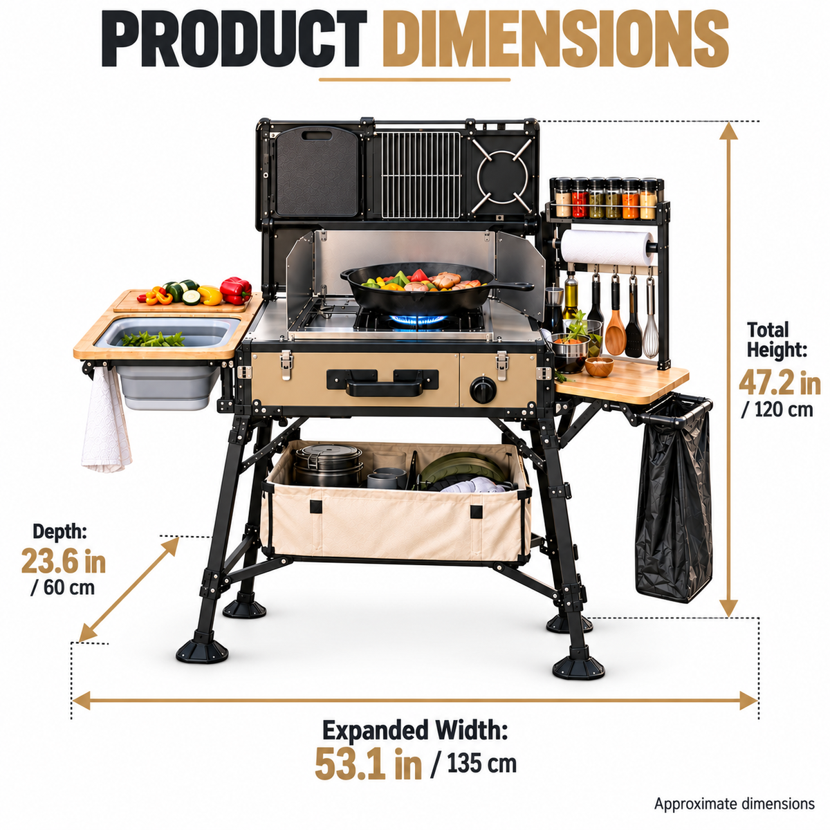 Modular All-in-One Camp Kitchen Stove & Prep Station