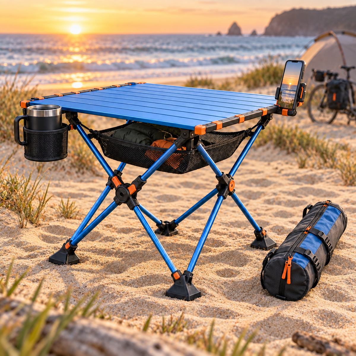 Ultra-Compact Roll-Top Folding Camping Table