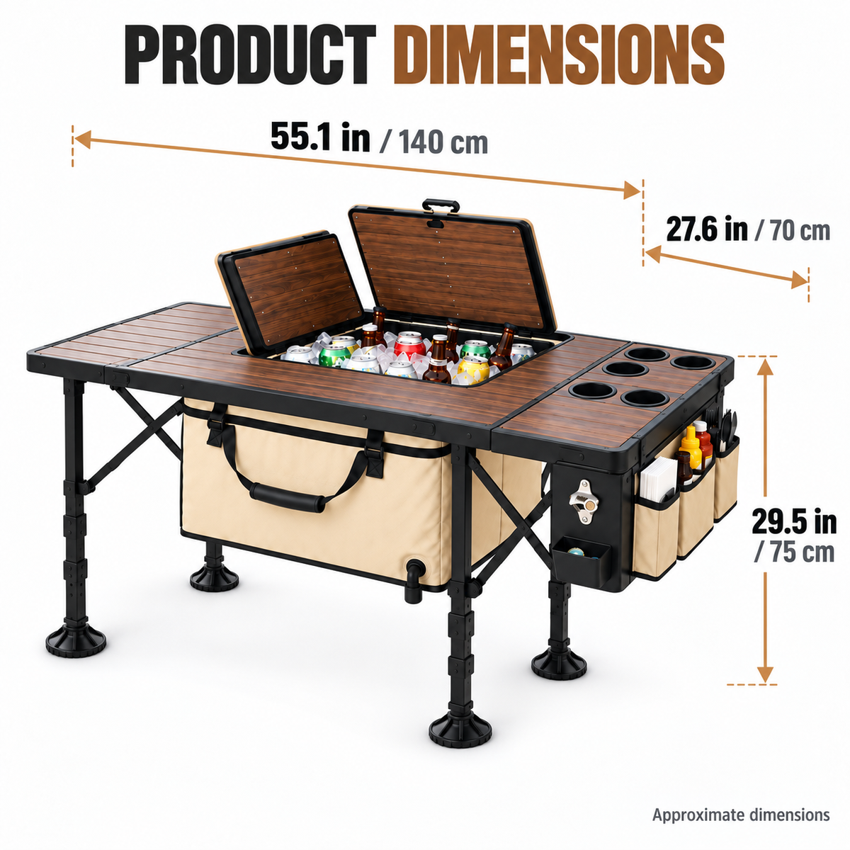 All-in-One Cooler & Beverage Station Folding Table